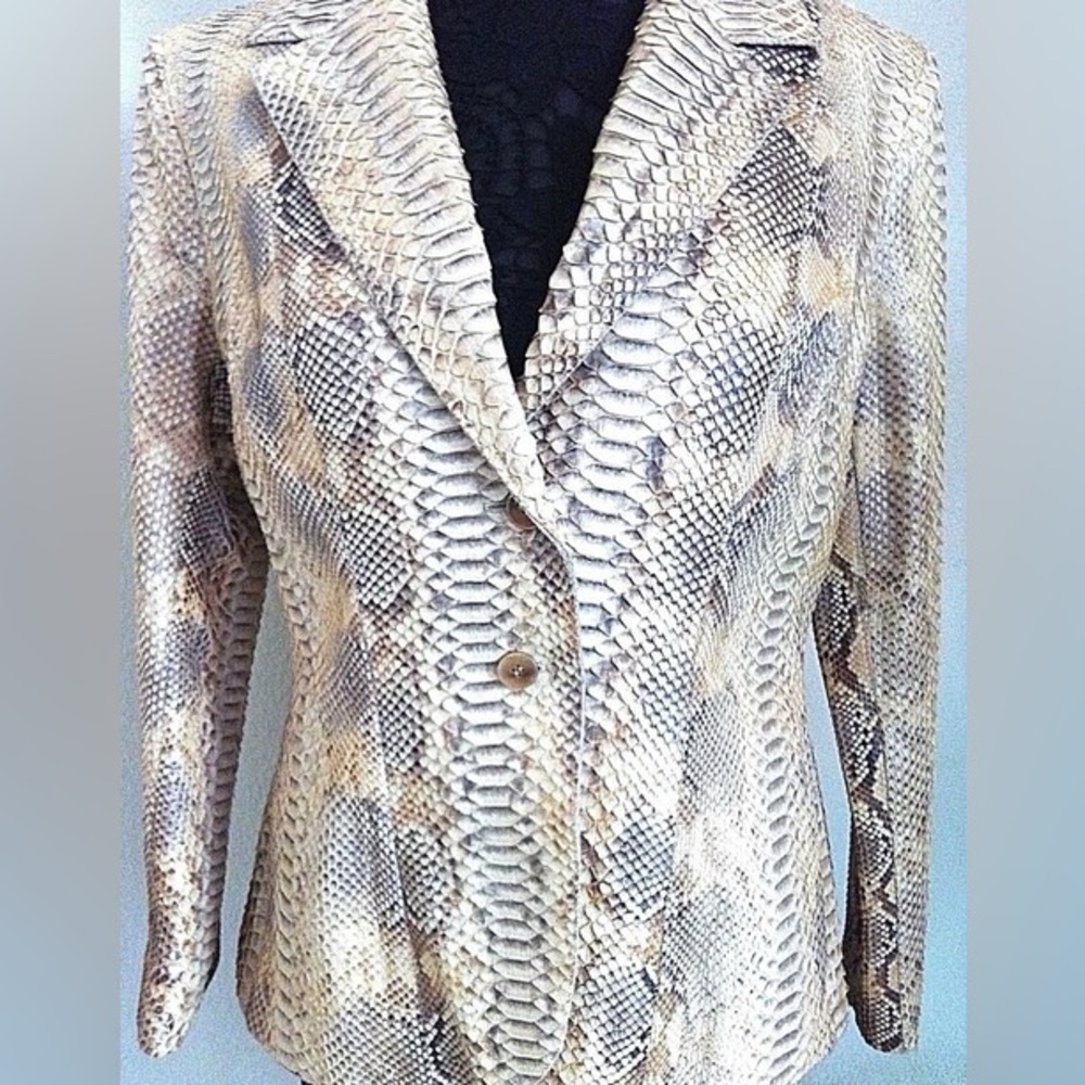 Python Snakeskin Jacket - 100% Python authentic snakeskin. Made in Italy.